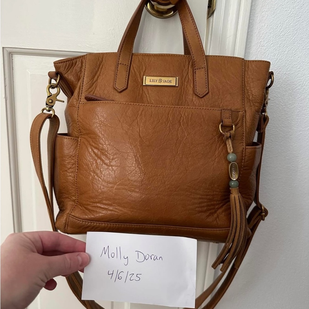 Tan Leather Tote Bag